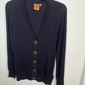 Tory Burch Women's Navy Cardigan Sweater